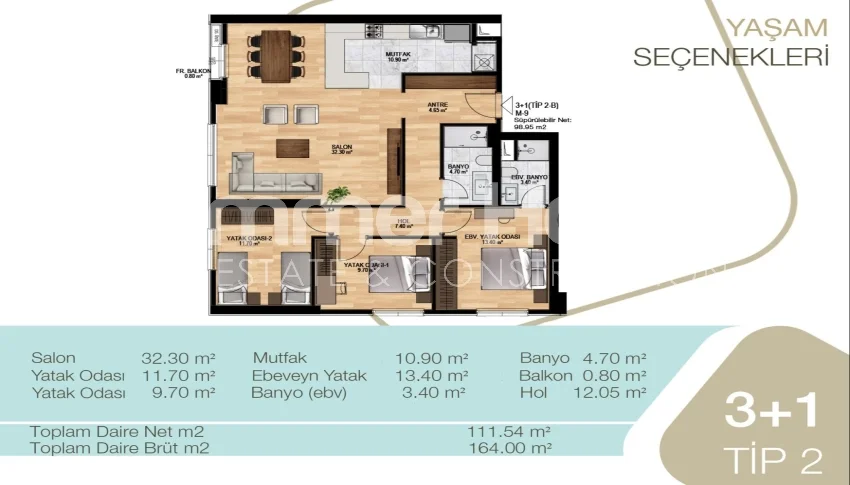 Sleek and modern apartments with city view in Esenyurt Plan - 28