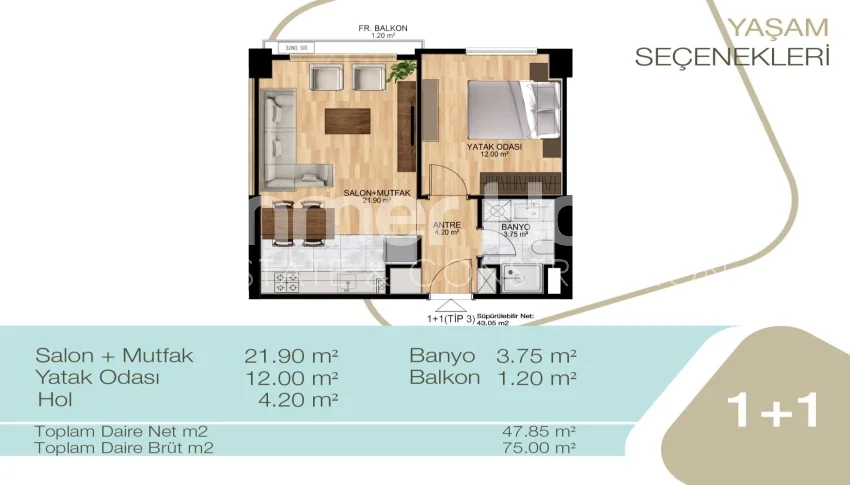 Sleek and modern apartments with city view in Esenyurt Plan - 29
