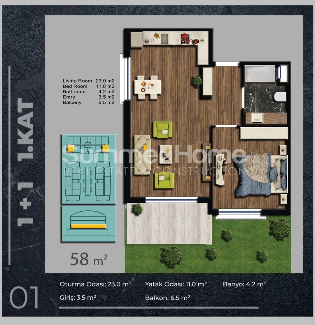 Modern Luxurious Designed Apartments in Konyaalti Plan - 8