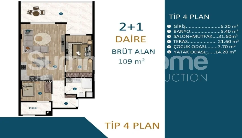 Strikingly modern apartments located in Kepez, Antalya Plan - 11