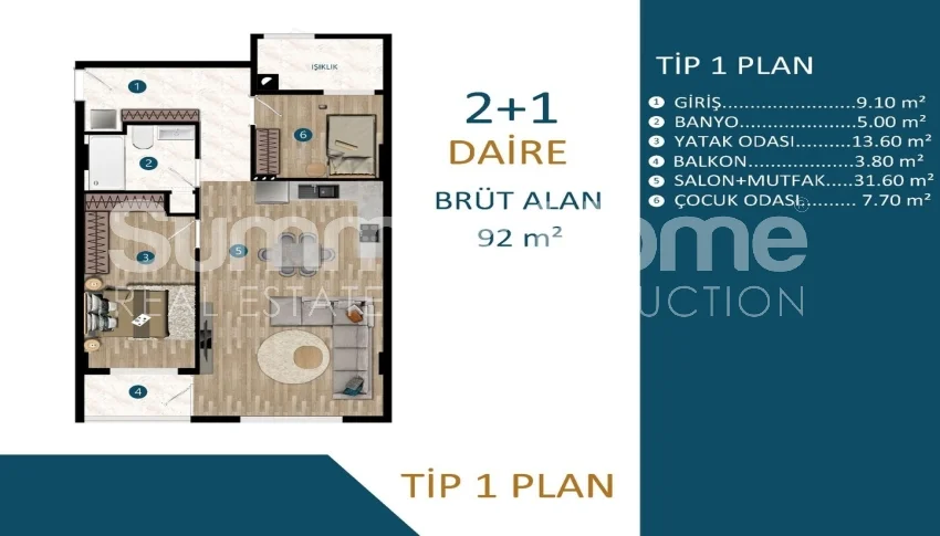 Strikingly modern apartments located in Kepez, Antalya Plan - 12