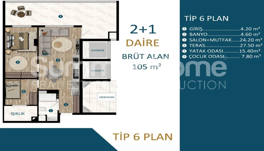 Strikingly modern apartments located in Kepez, Antalya Plan - 13