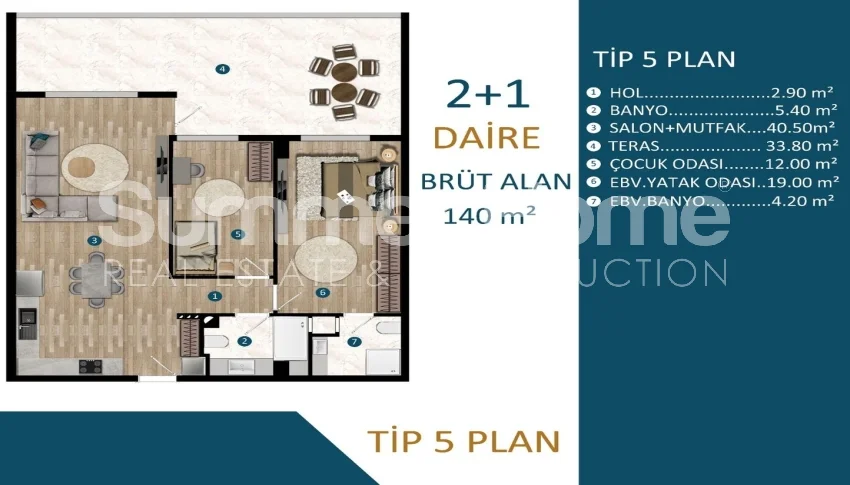 Strikingly modern apartments located in Kepez, Antalya Plan - 14