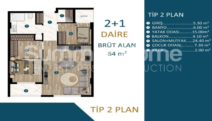Strikingly modern apartments located in Kepez, Antalya Plan - 15