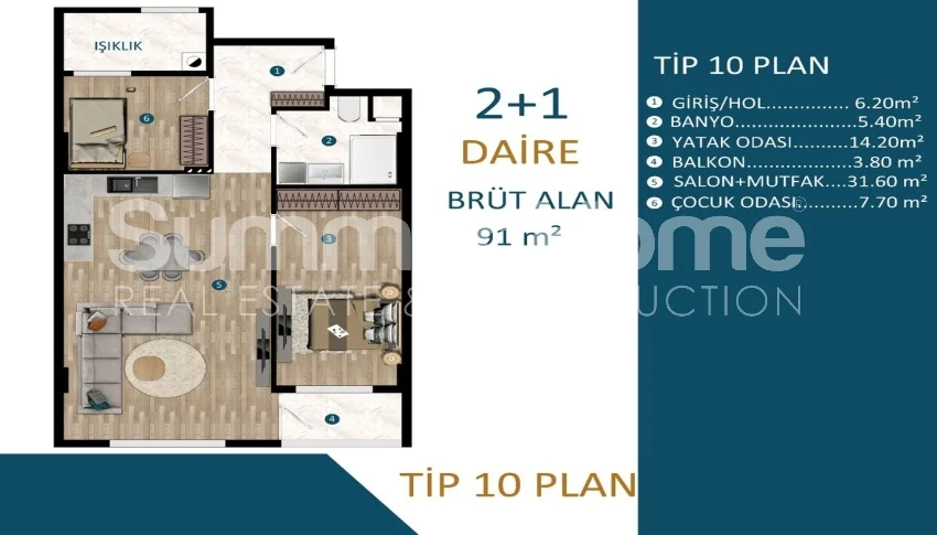 Strikingly modern apartments located in Kepez, Antalya Plan - 18