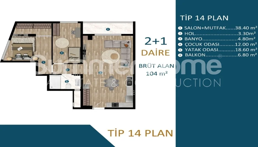 Strikingly modern apartments located in Kepez, Antalya Plan - 23