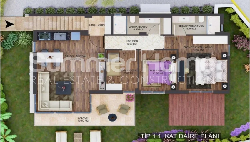 Deluxe 3-Bedroom Apartments and Villas in Gumusluk, Bodrum Plan - 20