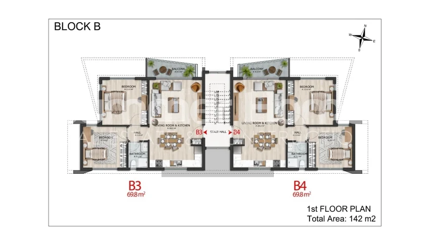 Cozy Two-Bedroom Apartments in Peaceful Alsancak, Kyrenia Plan - 10