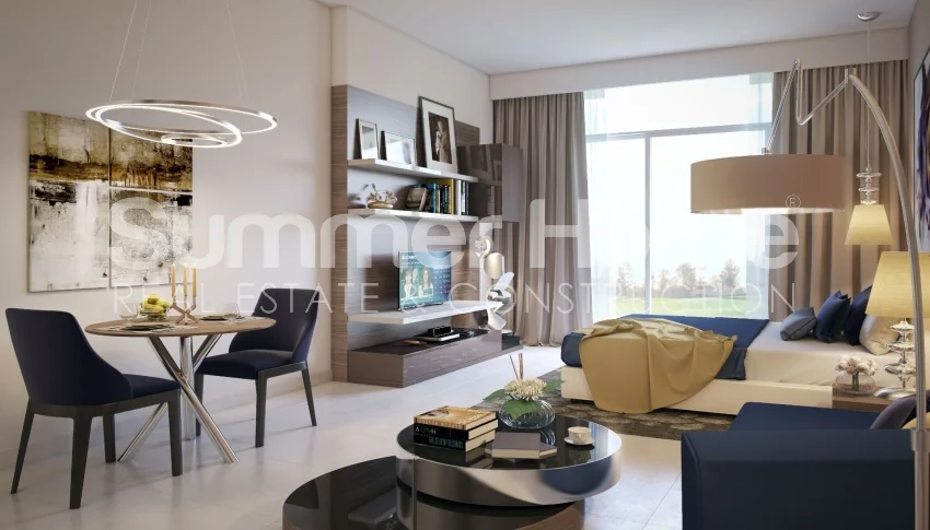 Recently built apartment complex in Damac Hills, Dubai