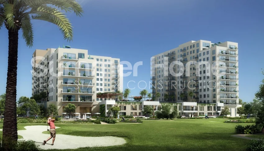 Stilingi butai su vaizdu į golfo aikštyną Dubajaus pietuose